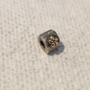 Pandora Gold / SS Flower Clip